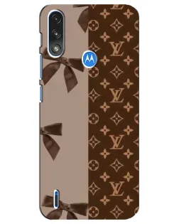 Чехол для Motorola E7 Power с картинкой «Louis Vuitton — банты»