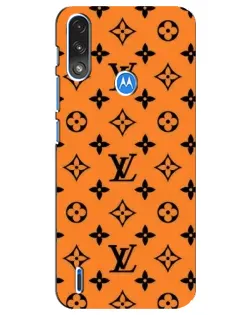 Чехол для Motorola E7 Power с картинкой «Оранжевый стиль LV»
