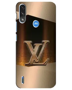 Чехол для Motorola E7 Power с картинкой «LV — золотое сияние»