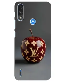 Чехол для Motorola E7 Power с картинкой «Красное яблоко LV»