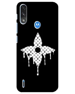 Чехол для Motorola E7 Power с картинкой «Цветочная монограмма»