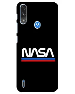 Чохол для Motorola E7 Power з картинкою «NASA — класика Red Blue»