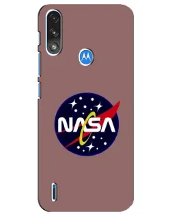 Чехол для Motorola E7 Power с картинкой «NASA — ретро космос»