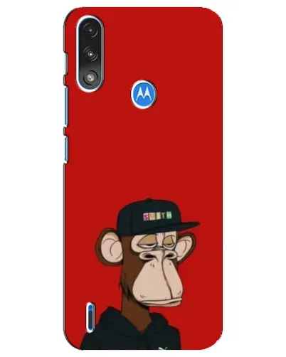 Чехол для Motorola E7 Power с картинкой «Bored Ape — красный фон» Чехол для Motorola E7 Power с картинкой «Bored Ape — красный фон»