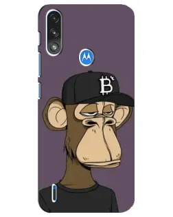 Чехол для Motorola E7 Power с картинкой «Bored Ape в кепке»