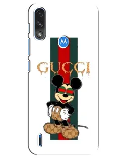 Чохол для Motorola E7 Power з картинкою «Міккі Маус Gucci — смуги»
