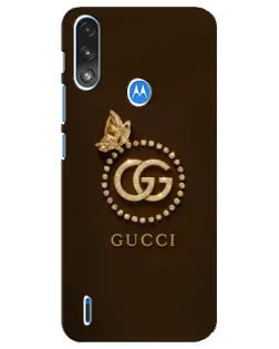 Чохол для Motorola E7 Power з картинкою «Gucci — золотий метелик»