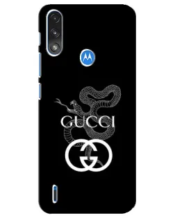 Чохол для Motorola E7 Power з картинкою «Gucci — срібна змія»