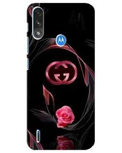 Чохол для Motorola E7 Power з картинкою «Gucci — неонова троянда»