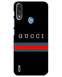 Чохол для Motorola E7 Power з картинкою «Gucci — червоний пояс»