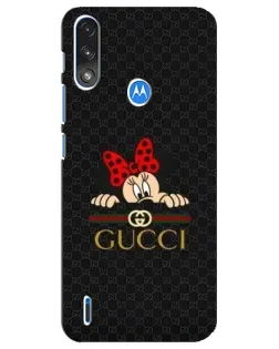 Чохол для Motorola E7 Power з картинкою «Мінні Маус Gucci — чорний»