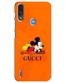 Чехол для Motorola E7 Power с картинкой «Микки Маус Gucci — оранж»