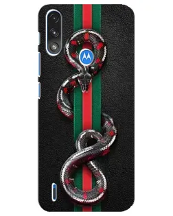 Чехол для Motorola E7 Power с картинкой «Gucci — змея на полосе»