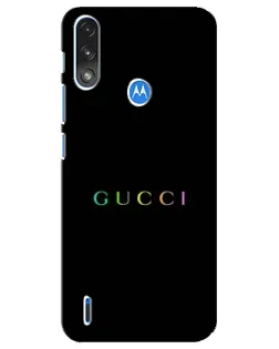 Чехол для Motorola E7 Power с картинкой «Gucci — неоновый минимализм»