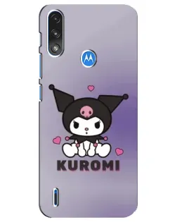 Чохол для Motorola E7 Power з картинкою «Kuromi — фіолетовий арт»