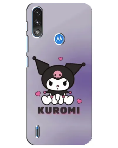 Чехол для Motorola E7 Power с картинкой «Kuromi — фиолетовый арт»