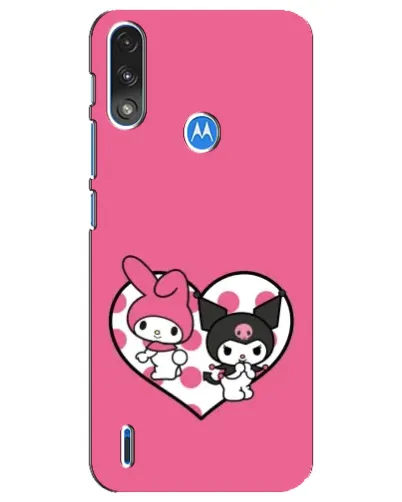Чехол для Motorola E7 Power с картинкой «Kuromi и My Melody»