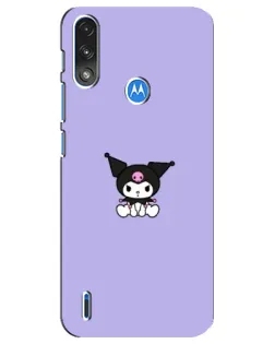 Чохол для Motorola E7 Power з картинкою «Kuromi — фіолетовий мінімалізм»