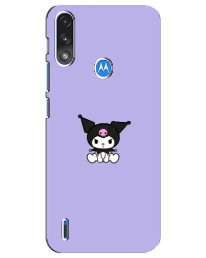Чехол для Motorola E7 Power с картинкой «Kuromi — фиолетовый минимализм»