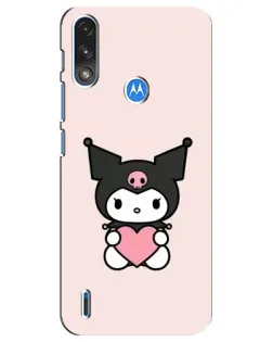 Чохол для Motorola E7 Power з картинкою «Kuromi та серце»