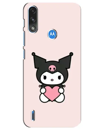 Чехол для Motorola E7 Power с картинкой «Kuromi и сердце»