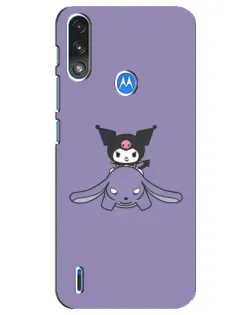Чохол для Motorola E7 Power з картинкою «Kuromi на ліловому фоні»