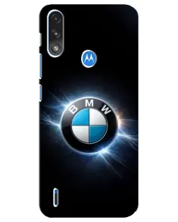 Чохол для Motorola E7 Power з картинкою «BMW — неонове сяйво»