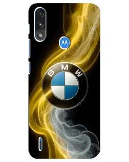 Чохол для Motorola E7 Power з картинкою «Золотистий дим BMW»