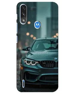 Чохол для Motorola E7 Power з картинкою «BMW у вогнях міста»