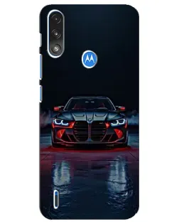 Чохол для Motorola E7 Power з картинкою «BMW на мокрій дорозі»