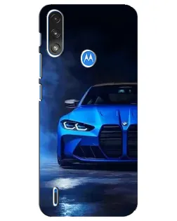 Чохол для Motorola E7 Power з картинкою «Блакитна BMW M4»
