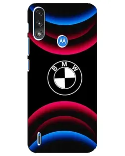 Чохол для Motorola E7 Power з картинкою «Логотип BMW та неонові дуги»