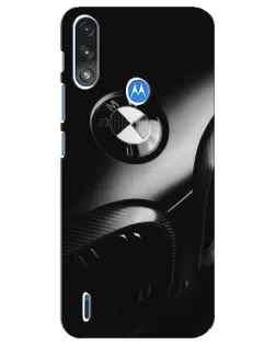 Чохол для Motorola E7 Power з картинкою «Емблема BMW — макро»
