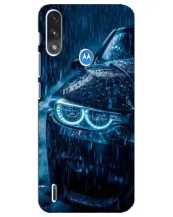 Чехол для Motorola E7 Power с картинкой «BMW под дождем»
