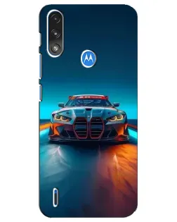 Чехол для Motorola E7 Power с картинкой «BMW — огни неона»