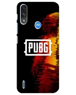 Чехол для Motorola E7 Power с картинкой «Яркий логотип PUBG»