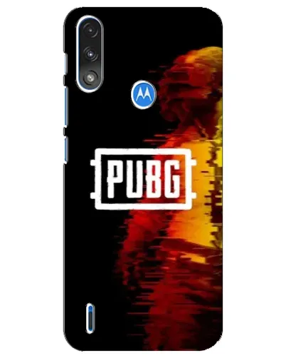 Чехол для Motorola E7 Power с картинкой «Яркий логотип PUBG»