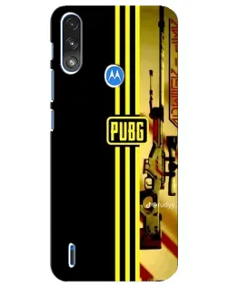 Чехол для Motorola E7 Power с картинкой «PUBG — камуфляжный шлем»