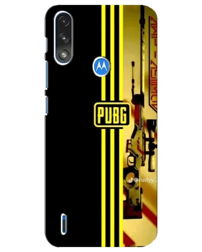 Чехол для Motorola E7 Power с картинкой «PUBG — камуфляжный шлем»