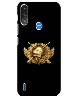 Чехол для Motorola E7 Power с картинкой «PUBG — оранжевый градиент»