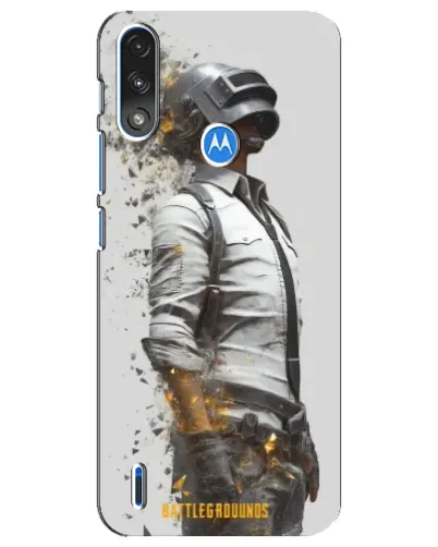 Чехол для Motorola E7 Power с картинкой «PUBG — боец в пыли»