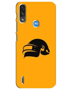 Чехол для Motorola E7 Power с картинкой «PUBG — золотой шлем»