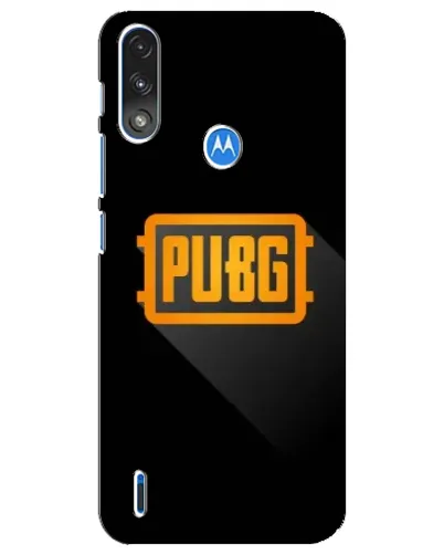 Чехол для Motorola E7 Power с картинкой «PUBG — рамка лого»