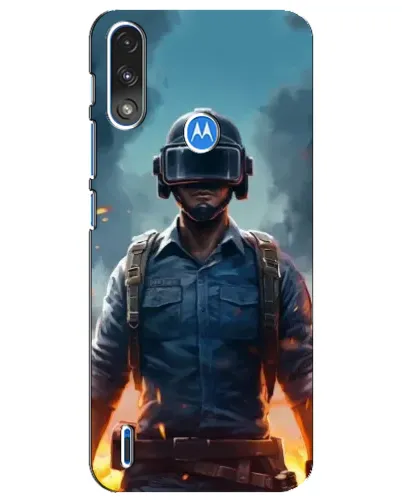 Чехол для Motorola E7 Power с картинкой «PUBG — реалистичный герой»