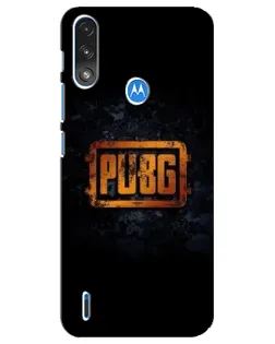 Чехол для Motorola E7 Power с картинкой «PUBG — золотой логотип»