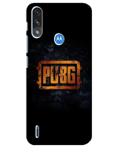 Чехол для Motorola E7 Power с картинкой «PUBG — золотой логотип»