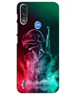 Чехол для Motorola E7 Power с картинкой «PUBG — огненный воин»