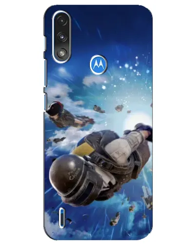 Чехол для Motorola E7 Power с картинкой «Десант PUBG — прыжок»