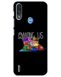 Чехол для Motorola E7 Power с картинкой «Логотип Among Us»
