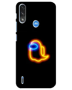 Чохол для Motorola E7 Power з картинкою «Among Us неонове сяйво»